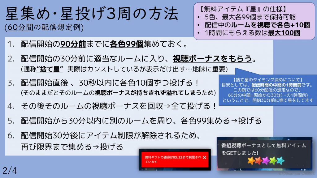 Showroomイベントにおける無料ギフト応援方法まとめ ぽちのニジスト日記帳